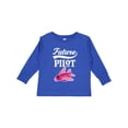 thumbnail image 1 of Inktastic Future Pilot Girls Airplane Career Girls Long Sleeve Toddler T-Shirt, 1 of 5