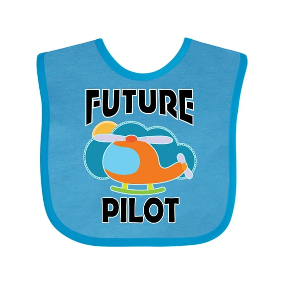 Inktastic Future Pilot Helicopter Boys or Girls Baby Bib