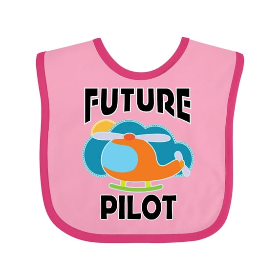 Inktastic Future Pilot Helicopter Boys or Girls Baby Bib