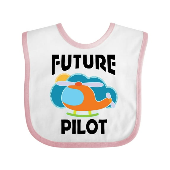 Inktastic Future Pilot Helicopter Boys or Girls Baby Bib