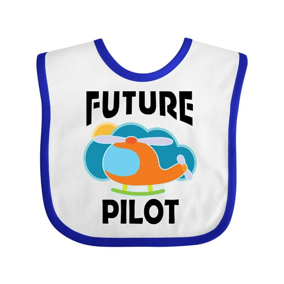 Inktastic Future Pilot Helicopter Boys or Girls Baby Bib