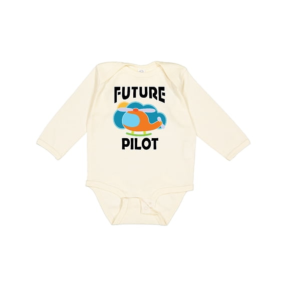 Inktastic Future Pilot Helicopter Boys or Girls Long Sleeve Baby Bodysuit