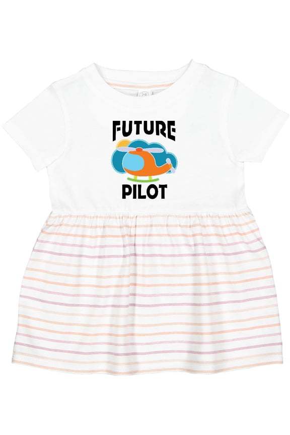 Future Pilot Helicopter Girls Baby Dress