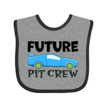 Inktastic Future Pit Crew Blue Race Car Boys or Girls Baby Bib