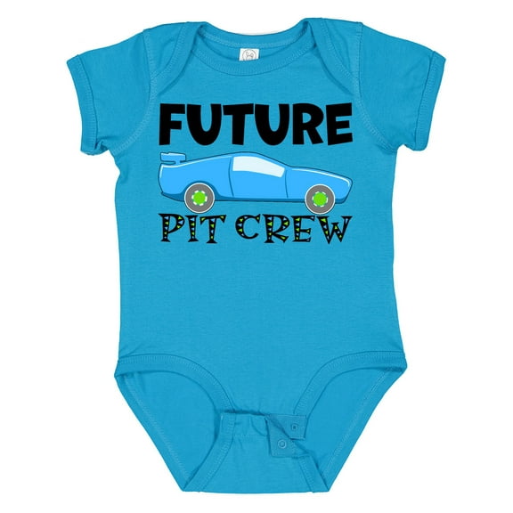 Inktastic Future Pit Crew Blue Race Car Boys or Girls Baby Bodysuit