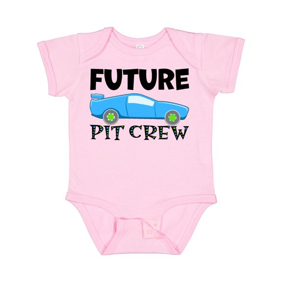 Inktastic Future Pit Crew Blue Race Car Boys or Girls Baby Bodysuit