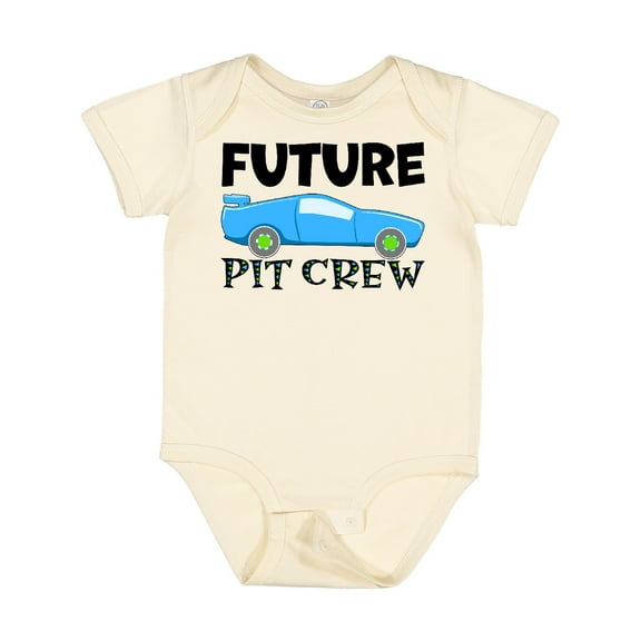 Inktastic Future Pit Crew Blue Race Car Boys or Girls Baby Bodysuit
