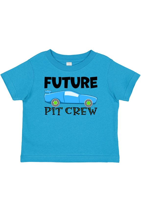 Future Pit Crew Blue Race Car Boys or Girls Baby T-Shirt