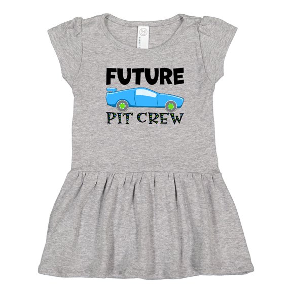 Inktastic Future Pit Crew Blue Race Car Girls Toddler Dress