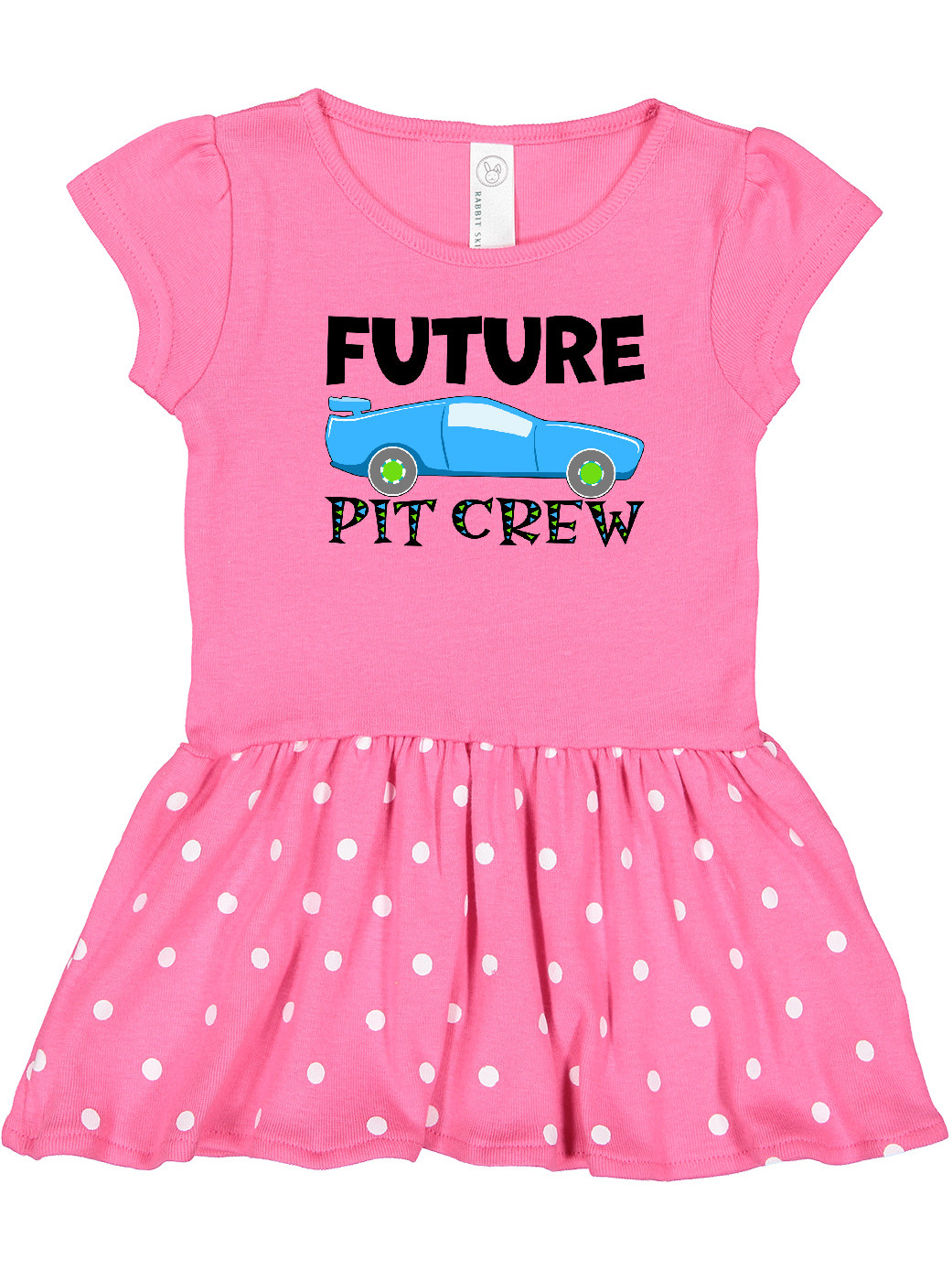 Inktastic Future Pit Crew Blue Race Car Girls Toddler Dress - image 1 of 4
