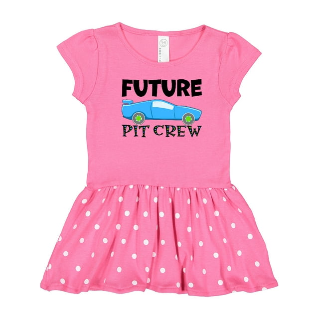 Inktastic Future Pit Crew Blue Race Car Girls Toddler Dress