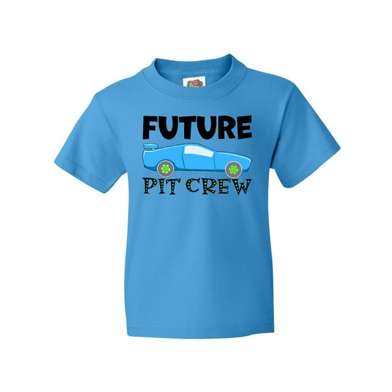 Inktastic Future Pit Crew Blue Race Car Youth T-Shirt