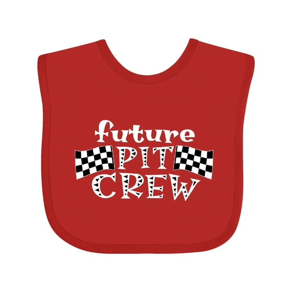 Inktastic Future Pit Crew Racing Flags Boys or Girls Baby Bib