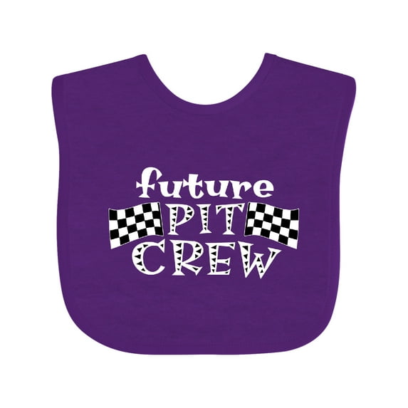 Inktastic Future Pit Crew Racing Flags Boys or Girls Baby Bib