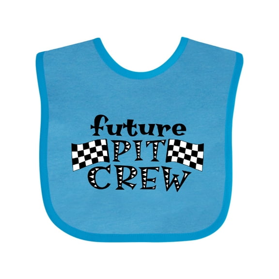 Inktastic Future Pit Crew Racing Flags Boys or Girls Baby Bib