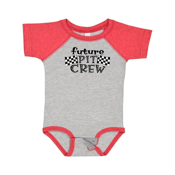 Inktastic Future Pit Crew Racing Flags Boys or Girls Baby Bodysuit