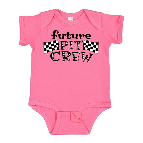 Inktastic Future Pit Crew Racing Flags Boys or Girls Baby Bodysuit
