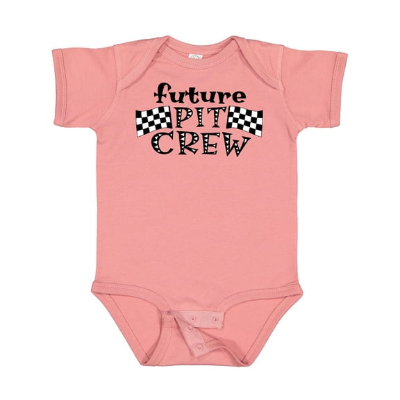 Inktastic Future Pit Crew Racing Flags Boys or Girls Baby Bodysuit