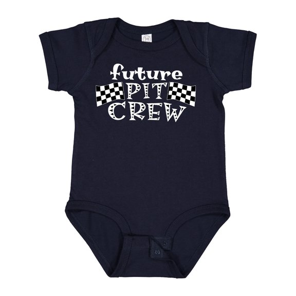 Inktastic Future Pit Crew Racing Flags Boys or Girls Baby Bodysuit