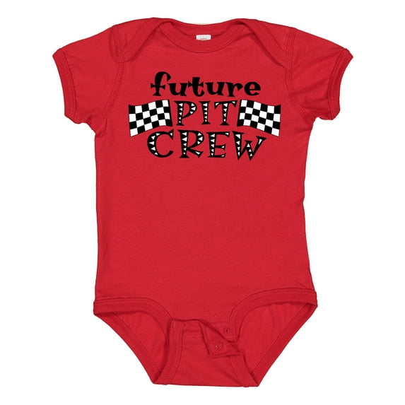 Inktastic Future Pit Crew Racing Flags Boys or Girls Baby Bodysuit
