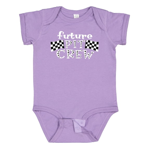 Inktastic Future Pit Crew Racing Flags Boys or Girls Baby Bodysuit