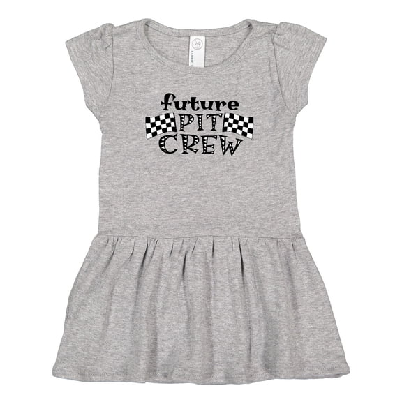 Inktastic Future Pit Crew Racing Flags Girls Toddler Dress