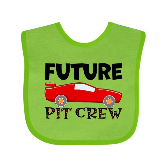 Inktastic Future Pit Crew Red Race Car Boys or Girls Baby Bib