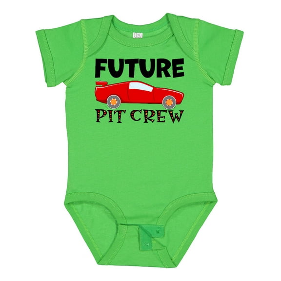 Inktastic Future Pit Crew Red Race Car Boys or Girls Baby Bodysuit