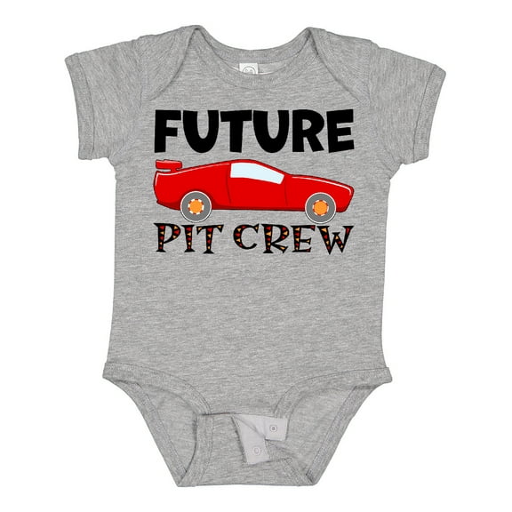 Inktastic Future Pit Crew Red Race Car Boys or Girls Baby Bodysuit