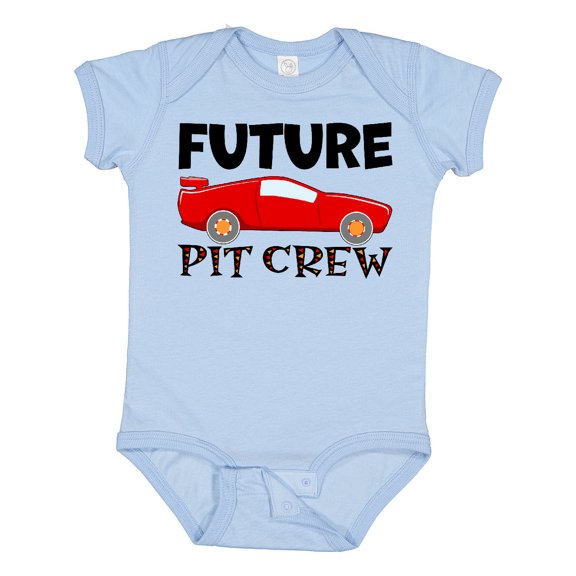 Inktastic Future Pit Crew Red Race Car Boys or Girls Baby Bodysuit
