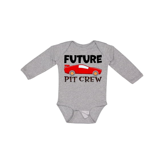 Inktastic Future Pit Crew Red Race Car Boys or Girls Long Sleeve Baby Bodysuit
