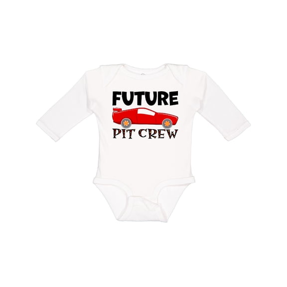Inktastic Future Pit Crew Red Race Car Boys or Girls Long Sleeve Baby Bodysuit