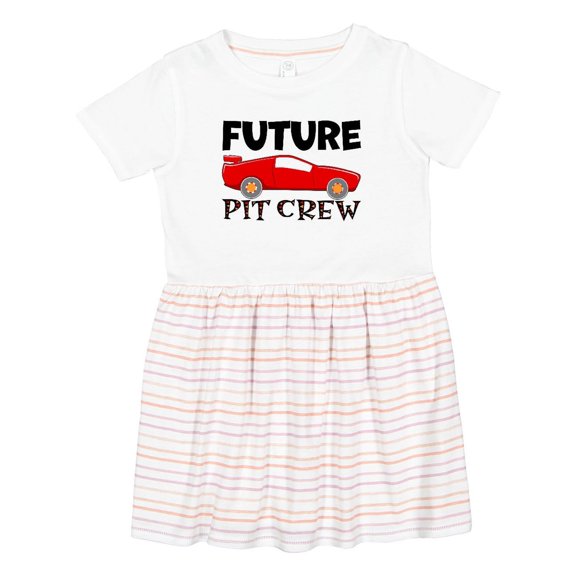 Inktastic Future Pit Crew Red Race Car Girls Toddler Dress