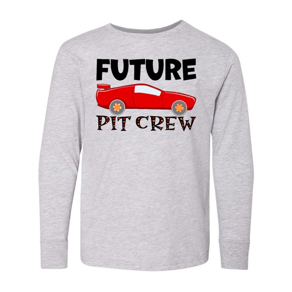 Inktastic Future Pit Crew Red Race Car Long Sleeve Youth T-Shirt