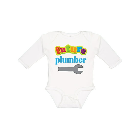 Inktastic Future Plumber Boys Long Sleeve Baby Bodysuit
