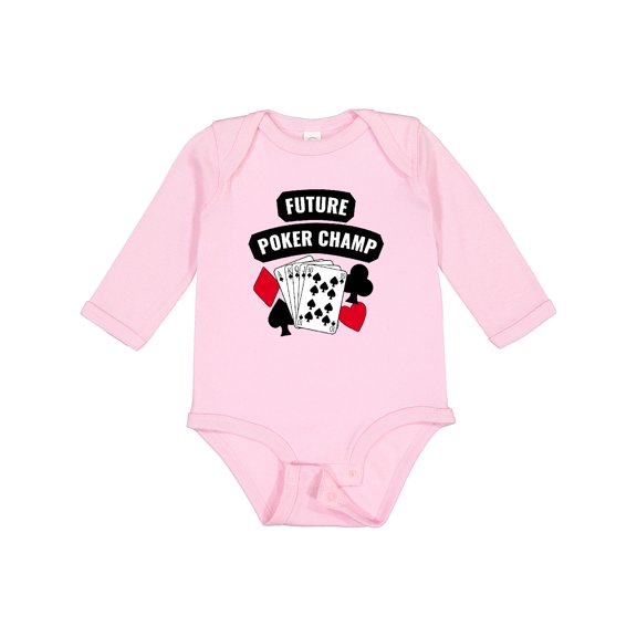 Inktastic Future Poker Champ Boys or Girls Long Sleeve Baby Bodysuit