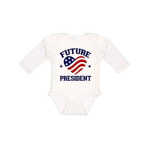 Inktastic Future President Boys or Girls Long Sleeve Baby Bodysuit