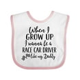 thumbnail image 1 of Inktastic Future Race Car Driver Like Daddy Boys Baby Bib, 1 of 4