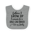 thumbnail image 1 of Inktastic Future Race Car Driver Like Daddy Boys Baby Bib, 1 of 4