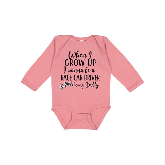 Inktastic Future Race Car Driver Like Daddy Boys Long Sleeve Baby Bodysuit