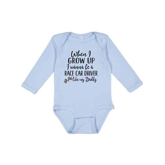 Inktastic Future Race Car Driver Like Daddy Boys Long Sleeve Baby Bodysuit