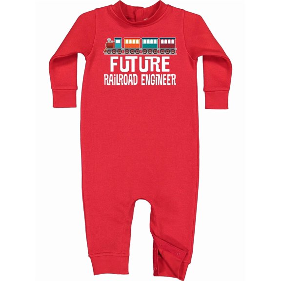 Inktastic Future Railroad Engineer Train Baby Fleece Romper