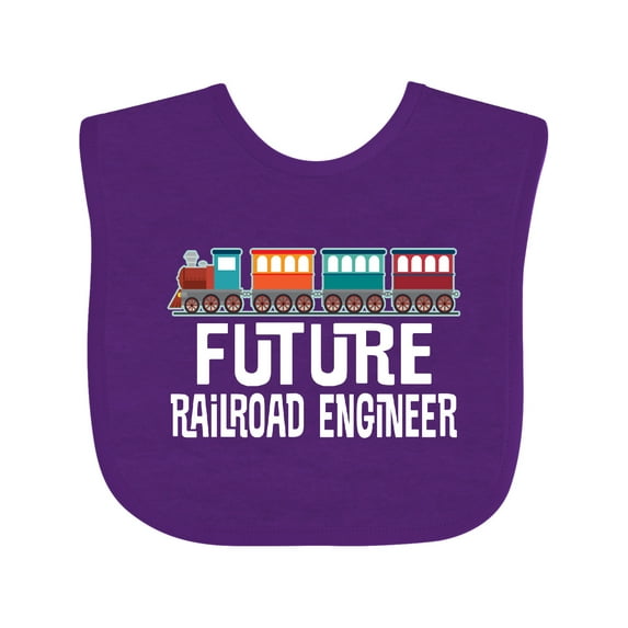Inktastic Future Railroad Engineer Train Boys or Girls Baby Bib
