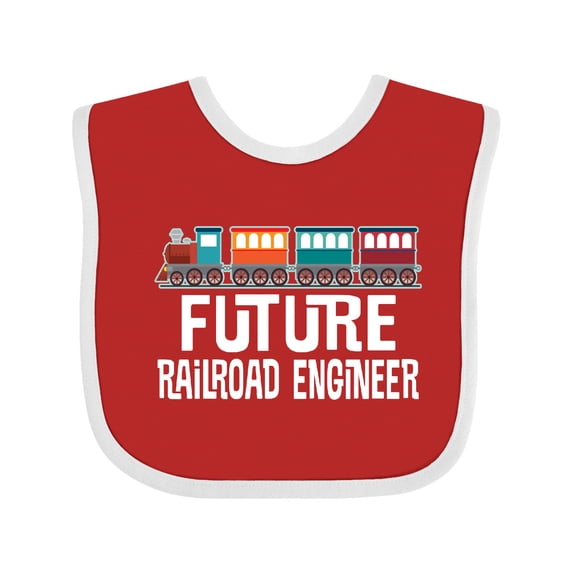 Inktastic Future Railroad Engineer Train Boys or Girls Baby Bib