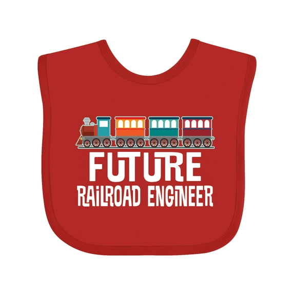 Inktastic Future Railroad Engineer Train Boys or Girls Baby Bib
