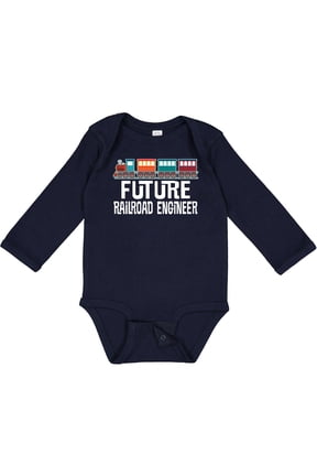 Future Railroad Engineer Train Boys or Girls Long Sleeve Baby Bodysuit