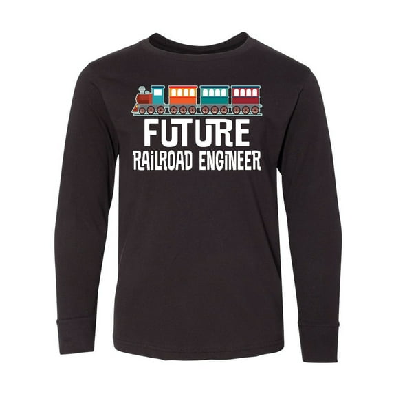 Inktastic Future Railroad Engineer Train Long Sleeve Youth T-Shirt