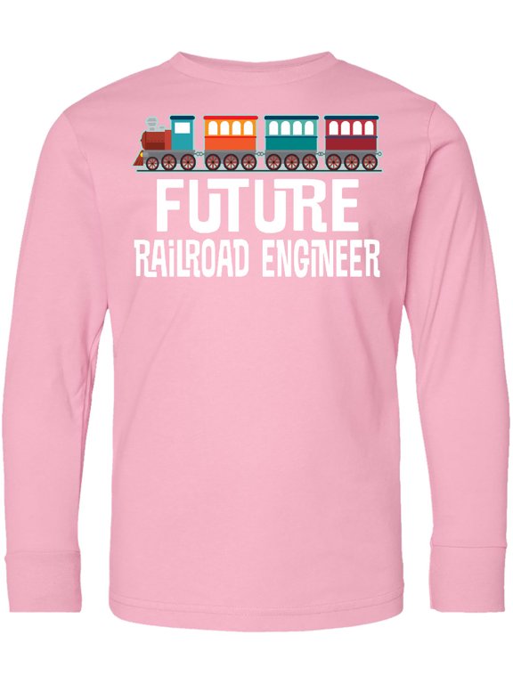 Future Railroad Engineer Train Long Sleeve Youth T-Shirt