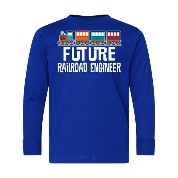 Inktastic Future Railroad Engineer Train Long Sleeve Youth T-Shirt
