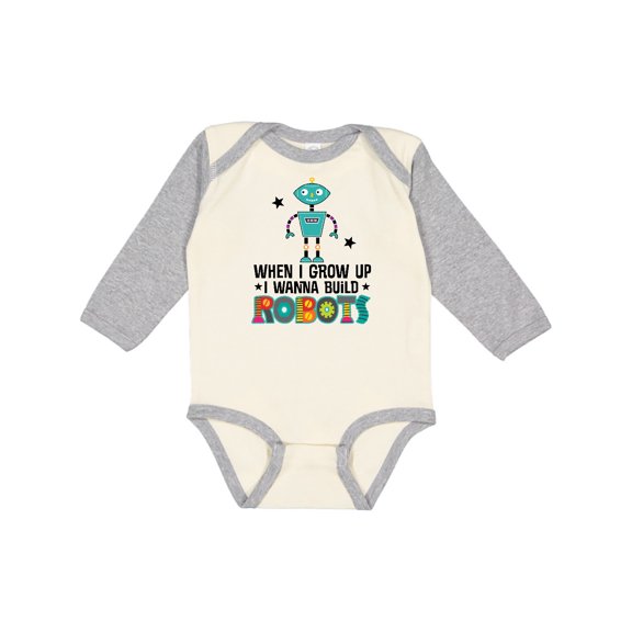 Inktastic Future Robot Builder Robotics Engineer Boys or Girls Long Sleeve Baby Bodysuit